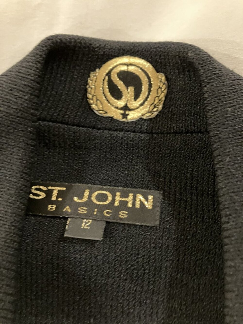 Vintage St John Basics Double Breasted Santana Knit Sweater Jacket Size12